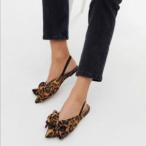 ASOS satin cheetah flats